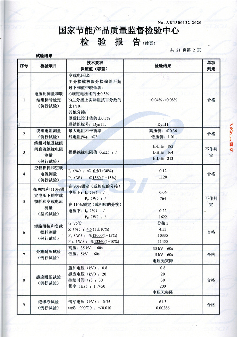 高低压试验报告-S11-1250雄县雄县雄县油浸式变压器-2.jpg